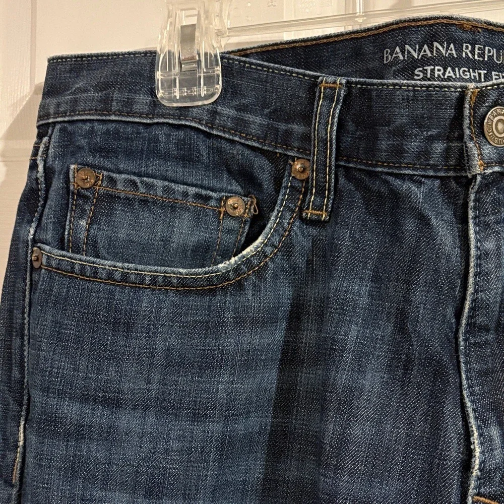Banana Republic Men's Dark Blue Straight Fit Jeans‎ size 33W x 34L